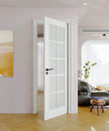 24 By 80 Interior French Door Slab With 10 Frosted Glass Panels Solid Core Pre Finished Single Panel Shaker Style Door in living room