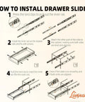How to install Slick Side Mount Drawer Slides Three Section Full Extension Cabinet Rails with step-by-step instructions.