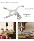 Heavy Duty Drill Press Locking Pliers Clamp for Stable Woodworking Fixation and Efficient Workbench Clamping on bench drill