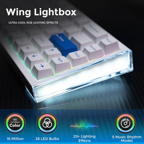 65 Percent Layout Hall Effect Magnetic Switch Mechanical Gaming Keyboard With 8000Hz Polling Rate Smooth As Butter Response And Built Different Durability For Casual To Pro Gamers with RGB lighting effects.