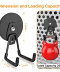Heavy Duty Magnetic Hooks Set For Garage And Workshop, Hang Yard Tools, Cords, Hoses And Power Tools, 25 Lb Capacity, 2 Pack