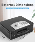 Heavy Duty Steel Safe Box With Digital Keypad Lock For Personal Items And Travel Security, Portable Metal Box For Cash Passport Jewelry