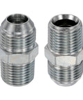 Heavy Duty Hydraulic Hose Adapter Fittings 7/8 x 14 UNF JIC 37° Flare Male To 1/2 x 14 NPT Male, Carbon Steel Straight Connector Dash Size 10, 2 Pack, two-piece view