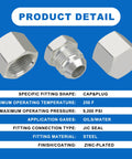 JIC Cap And Plug Set For 37 Degree Flare Hydraulic Hose Fittings Carbon Steel 72 Pieces Sizes 4 6 8 10 12 16 product details