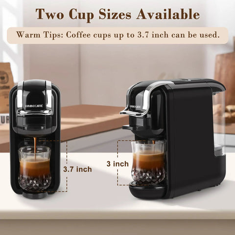 3 in 1 Espresso Maker For Nespresso Pods Lavazza Blue And Expert Capsules Plus Ground Coffee 19 Bar Pressure, compact design