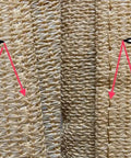 Close-up of sand color 14 ft triangle sun shade sail canopy fabric showing stitching details for UV blocking and reinforcement.