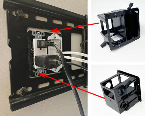Combo Electrical And Low Voltage Old Work Box 2-Gang Cut-In Retrofit For Power And Data installation and components