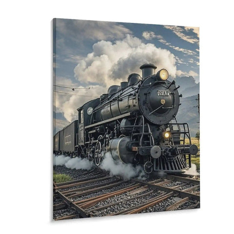 Steam Locomotive Train Poster Canvas Wall Art For Living Room And Bedroom, Cotton And Linen Hanging Picture, vintage train gift