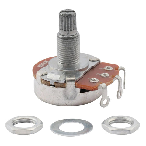 500K Linear Taper Guitar Potentiometers With Long 18mm Shafts Split Knurled 6mm Knob Compatible Drop In For Stratocaster