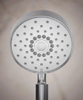 Front view of Purist Three-Spray Handheld Showerhead With Nonpositive Shutoff Full Coverage Massage And Silk Spray For Everyday Use No-Fuss Maintenance High-Pressure Mode 2.5 GPM Polished Chrome Easy Cleaning