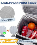 Interior of the Rolling Cooler With Wheels And Handle 50L Insulated Cooler Bag Holds 80 Cans Portable 2 In 1 Collapsible Trolley Cart with fruit and cans.