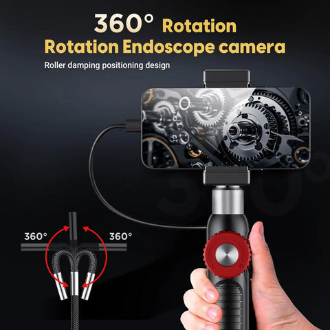 Two-Way Endoscope With Light And 360 Degree Rotation Workhorse Pro Grade Borescope showcasing rotation ability.