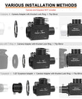 1.25 Inch Flip Mirror For Telescope Eyepiece And Camera Adapter setup guide with various installation methods for precise focusing.
