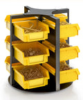 Rotating Hardware Storage Bins With 12 Compartments For Nuts, Bolts, Screws And Small Parts, Perfect Garage, Workshop, Or Craft Room Organizer For Your Workbench