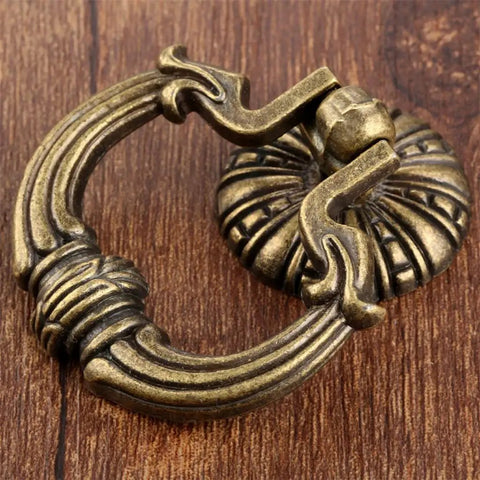 Antique Bronze Pull Handle Ring Knob Set 2pcs Vintage Europe Style Cabinet Drawer Hardware for kitchen copper finish