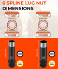 6 Spline Lug Nut Dimensions Chart with Socket Sizes for Two Piece Six Spline Lug Nut Socket Set For Quick Install And Easy Removal