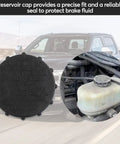 Brake Fluid Reservoir Cap Replacement For Ford F-150 2015-2019 Expedition 2018-2021 Lincoln Navigator; cap detail and car engine