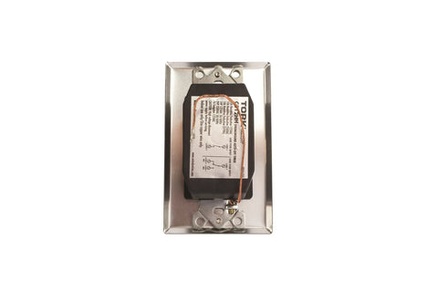 In-Wall Spring-Wound Twist Timer With A Commercial Style Metal Plate 12 Hour Auto Shutoff for motors and lights, front view