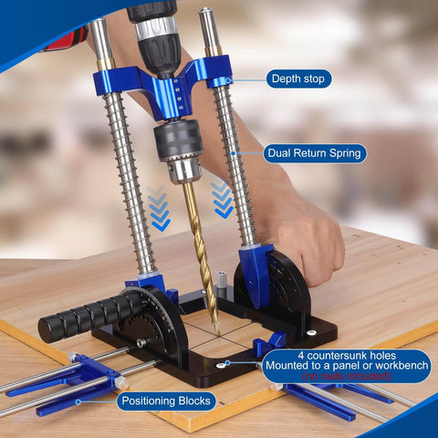 Heavy Duty Portable Drill Guide With Adjustable 0 To 60 Degrees Multi Angle For Straight Holes Pro Grade Drill Press Adapter