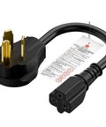 10 30P To 6 20R Dryer Adapter 30 Amp 125 250 Volt Heavy Duty 1 Foot Cord 12 AWG Dryer Plug To Receptacle Converter Image