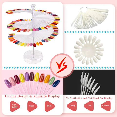 Kickass 120 Count Spiral Gel Polish Swatch Display Rack With Crisp Clear Acrylic Slides And Easy Snap Mounts For Salon Stylists Who Crave A Clean Flat Lay Color Card Spread That Saves Precious Counter Space
