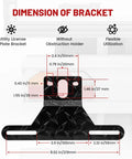 Dimensions of Heavy Duty Trailer License Plate Light Holder And Bracket Kit For RVs And ATVs Aluminum Mount Adjustable Position