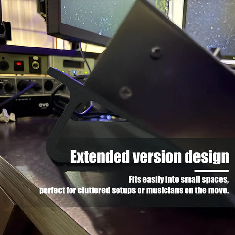 Extended Mini Guitar Pedal Board With 30 Degree And 60 Degree Tilt For A Grab And Go On Desk Setup in recording studio setup