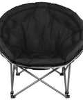 Front view of XXL Folding Round Camping Chair With Super Cushioned Padded Seat For All Day Comfort Heavy Duty Frame Supports Up To 400 Lbs