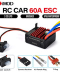 60A Waterproof Brushed ESC For 2 To 3S LiPo RC Cars Trucks Boats And 1/10 Scale Crawlers with T Plug connectors and wires