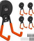 4 Pack Heavy Duty Magnetic Hooks For Garage And Home, Big 66mm Magnets With Anti Slip Coating, Vertical Wall Mount Storage