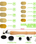 All-in-One Bowl Sander Kit with 1-Inch and 2-Inch Sanding Blocks, 50 Hook-and-Loop Discs, and 13-Inch Hardwood Handle