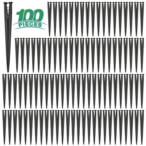 100 Pack Quarter Inch Drip Irrigation Stakes Plastic 5.68 Inch Barb Connector For Quarter Inch Tubing Indoor Outdoor Use