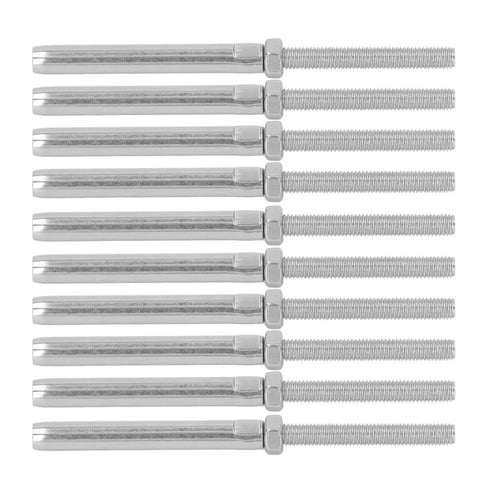 10 Pcs Stainless Steel Thread Swage Lag Screws Kit For Cable Handrail Hardware No Jam Design With High Strength M6 3mm Threads