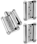 Built Tough Heavy Duty Cafe Saloon Door Swing Hinges 5 Inch Stainless Steel Self Closing Double Action 4 Pack With Pins And Screws Fits 1.57 To 1.77 Inch Thick Doors