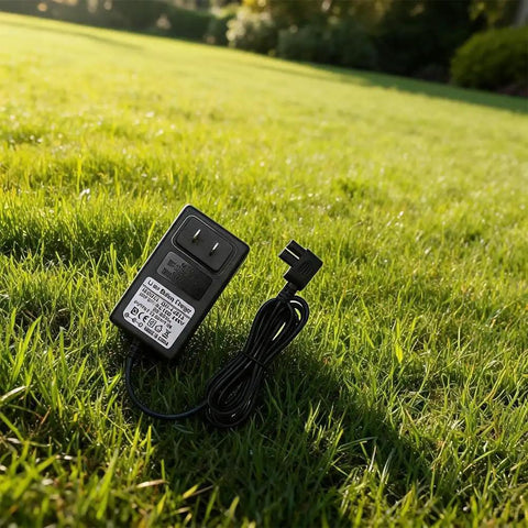 Heavy Duty Extension Cable For Robotic Lawn Mowers Outdoor Power Cord 500 Cm Length Compatible With Sileno R80Li on grass.