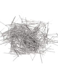 Heavy Duty Stainless Steel Straight Pins 1000 Pack Flat Head Dressmaker Tools for Quilting Fabric Work and Jewelry Making, loose pile view.