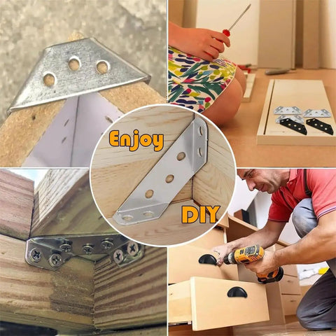 Router Table Plate And Furniture Corner Connector Kit with 20 pcs universal stainless steel L brackets for DIY projects