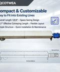 Rock Solid U Trough Screw Conveyor Built Tough From Real 304 Stainless Steel Industrial Auger Feeder for Food Powder and Granule Material Handling 3KW Motor Runs Slick shown with dimensions.