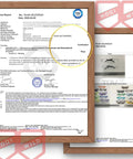 Framed test report and certification for 120 Pack Clear Safety Glasses With ANSI Z87.1 Rating, showing approval and compliance.