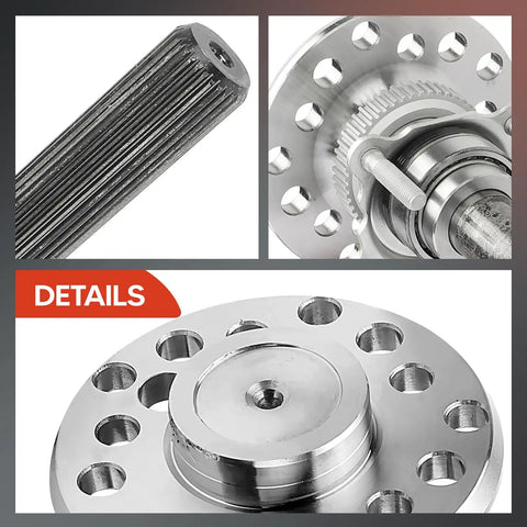 Rear Axle Shaft Assembly With Bearing And Seal For Wrangler 2007 Through 2011 3 8L And 2012 Through 2018 3 6L Models Rear Left Or Right Fit Ready To Roll Works With DSA Anti Spin Or DS8 Conventional Axle OE 630338 68003272AA YAWD4421830, splined steel shaft detail