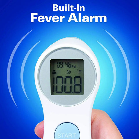 Infrared Forehead Thermometer Digital White No Touch Readout Lightweight Compact Body Temperature Reader For Home Use Quick Reading Safe Pediatric And Adult Temperature Check Battery Powered, built-in fever alarm
