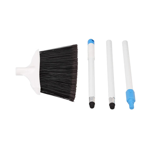 Heavy Duty Outdoor Broom With Rock Hard Bristles And Snap Together Handle for Driveways, Patios, and Sidewalks.