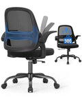 Ergonomic Mesh Office Chair for Home Office With Flip Up Armrests Breathable Mesh Back and Thick Seat Cushion All Day Comfort Swivel Rolling Desk Chair BIFMA Certified Supports Up to 300 Lbs Black Frame Black Seat, rear and side view