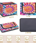 Boho Tie Dye Storage Bins With Lids Foldable Closet Organizers, 14.2x10x10 inches, durable polyester for organizing clothes and towels.