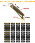Detailed dimensional drawing of Rock Solid Heavy Duty Floating Shelf Brackets Set Two Pieces Industrial Wall Mounted L Braces.