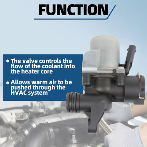Quality Heater Control Valve For Mercedes Benz And Dodge Sprinter Engine Coolant Regulator side view demonstrating HVAC function.
