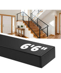 Heavy Duty 6 Foot 6 Inch Stainless Steel Flat Handrail Slick Matte Black Finish Cable Railing Run Your Deck Built Tough For Outdoor Stairs And Balconies Walkway Premium Badass Guardrail System with staircase in the background.
