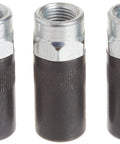 Three DEWALT grease gun couplers with metal bodies and knurled black grips; 1/8 in NPT