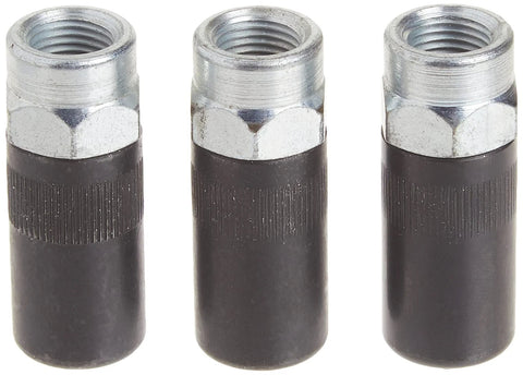 Three DEWALT grease gun couplers with metal bodies and knurled black grips; 1/8 in NPT