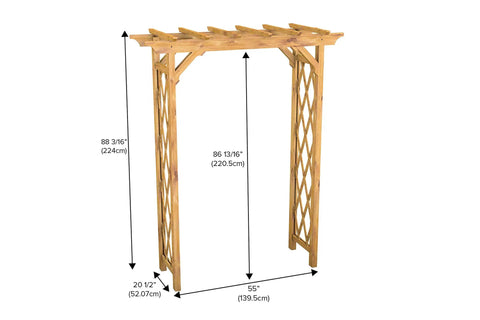 Cedar Wood Garden Arbor 55 By 88 Inches Golden Brown Arch With Lattice Trellis For Climbing Plants Easy Assembly Built Tough For Weddings Backyard Decor Garden Entrance And Outdoor Vibe For Any Yard